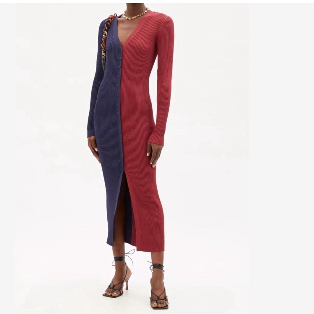 STAUD Shoko Colorblock Sweater Dress Size XS